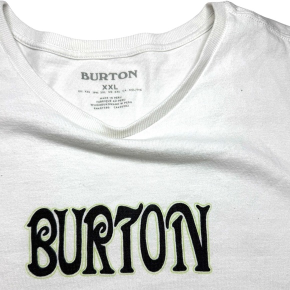 Men's White Burton Colarco Short Sleeve T-Shirt Size XXL - Picture 5 of 6
